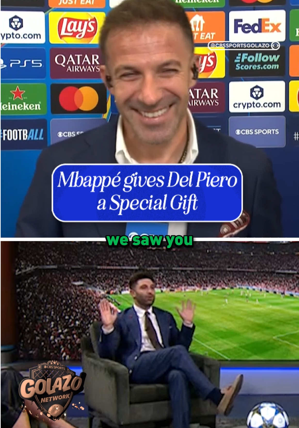 Marco Messina and Mike Grella are waiting for your gift Alessandro Del Piero 🎁 #UCL #championsleague #Soccer #football #mbappe 