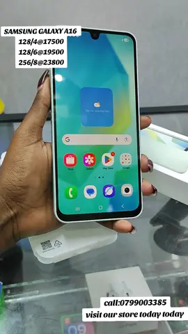 SAMSUNG GALAXY A16 AVAILABLE 🔥  Samsung Galaxy A16 4G Key Features RAM: 4GB, 6GB, 8GB Internal Storage: 128GB,256GB Display: 6.7-inch, AMOLED Operating System: Android 14, up to 6 major Android upgrades, One UI 6.1 Chipset: Mediatek Helio G99 (6 nm) Connectivity: 4G, Bluetooth 5.3, NFC, GPS, Wi-Fi, FM Radio Main Camera: 50MP+2MP+2MP Selfie Lens: 13MP Battery: 5,000mAh with 25W Fast Charging Support Colorways: Gray, Water Green, Midnight Blue #samsung #bestsmartphoneseller  #phoneaccessories #creatorsearchinsights #bestprice 
