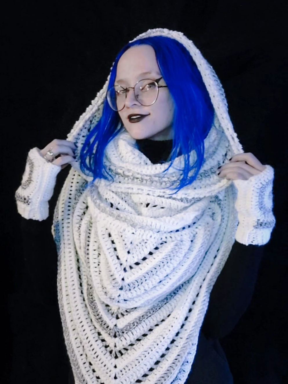 snow queen moment ❄️ crochet scarf & gloves dropping on October 30th 🤍 shalfeystitches.соm . . Patterns: 🧶 Spiral Gloves by Shalfey Stitches (me) 🧶 Wild Oleander Hooded Scarf by @🖤wickedlyhandmade💚  . . . #slowfashion #ethicalfashion #matchingset #oneofakind #altfashion crochet crocheted crochetwear knitwear yarn handmade hand made women's men's unisex slow fashion designer design one of a kind unique custom customized local woman owned small business textile textiles fiber art arts artist rotterdam nederland the netherlands alt alternative maximalist edgy festival fashion ravewear rave witchy witch goth gothic fairycore fairy core winter aesthetic style oversize oversized clothes clothing hood hooded cowl scarf shawl fingerless gloves mittens white grey
