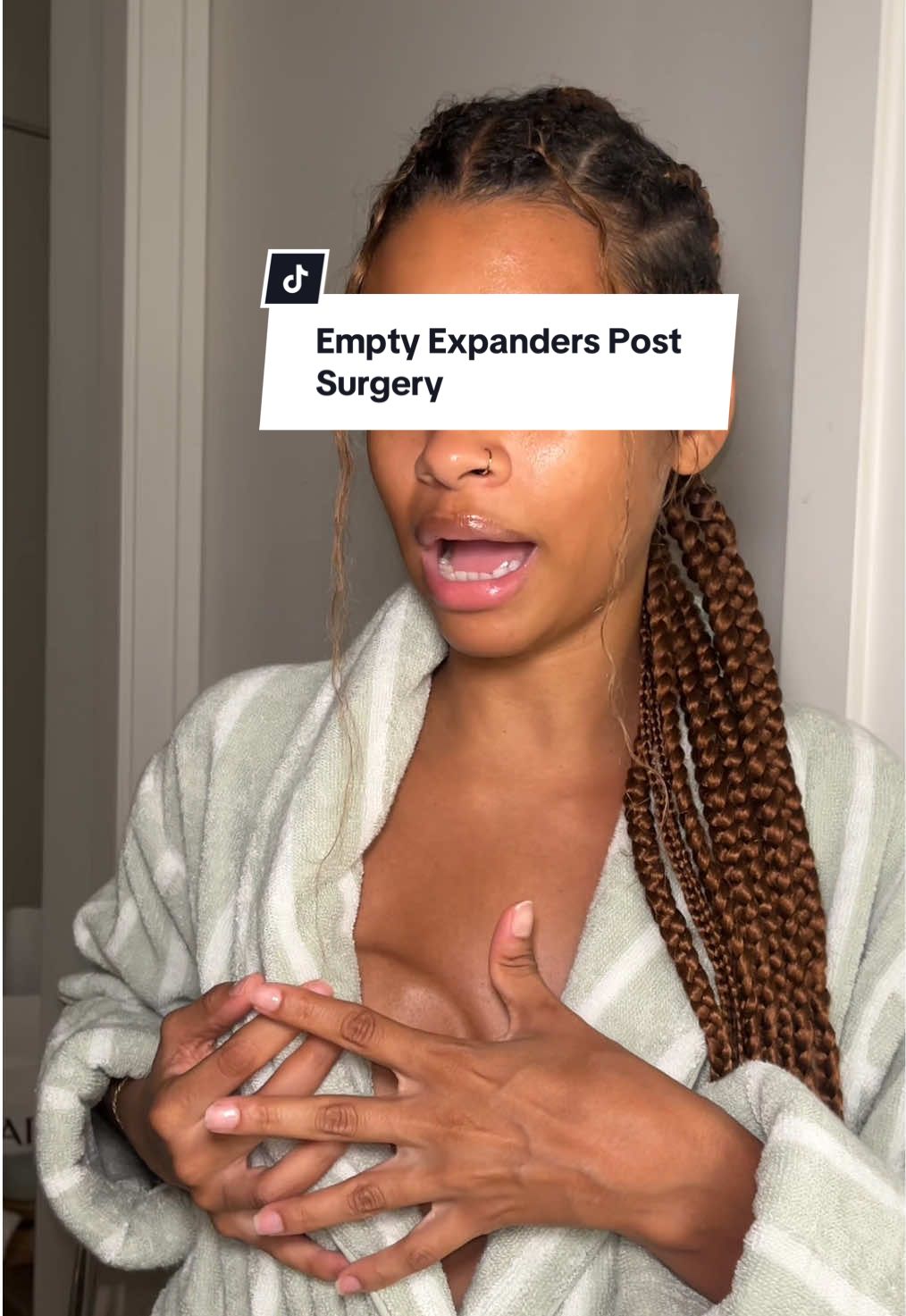 i wanted to share transparently what breast reconstruction looks like post double mastectomy! 💖 Even though its weird seing my chest this way, i know it is temporary! If you have any questions please feel free to ask! #mastectomyrecovery #mastectomy #brca #BreastCancerAwareness 