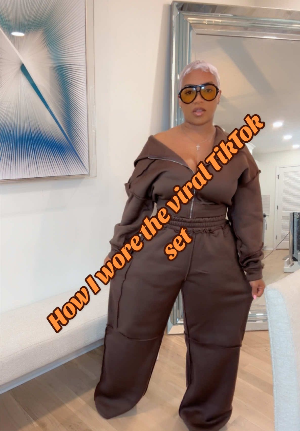 How I wore the viral TikTok set    #OOTD #fallfashion #twopieceset #tallgirlfashion 