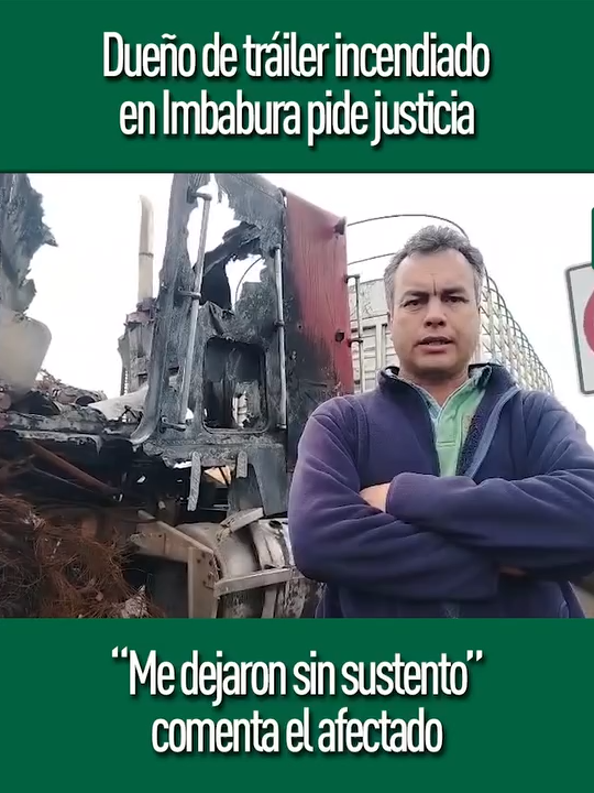 [EXPRESIONES] ATENCIÓN: #Ecuador, Gonzalo Pita, oriundo de la parroquia Natabuela, cantón Antonio Ante, provincia de Imbabura, relató ante los medios el difícil momento que vivió el pasado domingo 28 de septiembre, cuando su tráiler fue incendiado durante las manifestaciones registradas en la entrada a Cotacachi. El hecho ocurrió alrededor de las 9:00 de la mañana, luego de que el vehículo fuera atacado con piedras a las 5:45. Según su testimonio, Pita formaba parte de un convoy humanitario que contaba con resguardo militar y fue interceptado por un grupo de manifestantes en el puente de Cotacachi. “Me lanzaron piedras a la cabina de mi carro. Vi que me podían golpear gravemente, incluso matar, así que decidí huir del vehículo para proteger mi integridad física”, contó. #ecuador #ecuador🇪🇨 #noticias #amazonia #macas #moronasantiago