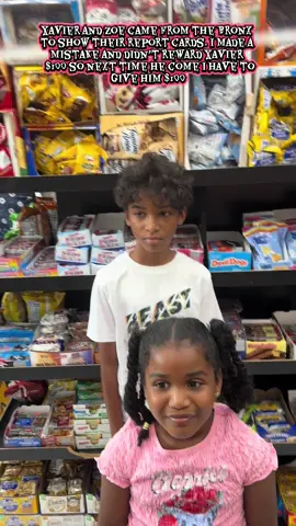 Xavier and Zoe came from the Bronx report card and I made a mistake by not rewarding Xavier with $100 so the next time Xavier comes I have to give him his hundred dollars because he earned it. #Islandockzacksfinest #schoolkidsreportcards #deliockyfoodnyccommunity #highschoolreportcards #fypシ゚viral 