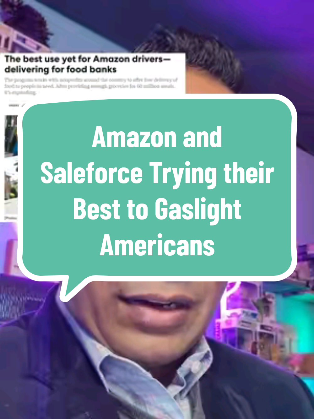 The audacity!  There’s a particular kind of hypocrisy that only billion-dollar tech companies can get away with. The way they dress it up, launder it through PR, and expect you to thank them for it is really something to observe.  Take Amazon. This is a company that built its empire by training us to prioritize convenience over everything. And they’ve weaponized that dependence. Behind the two-day shipping is one of the most extractive business models in the modern economy. If a plague of locusts were a business, one that chews through labor and decimates the environment at scale, that would be AZN.  This week they had the audacity to pitch a puff piece in Fast Company about their generous food pantry donations. But scratch the surface and it’s hard to miss the insult. This is a company that helped create the conditions for mass food insecurity and now wants praise for tossing scraps to the very people their policies helped push into poverty.  Tell me that doesn't scream gaslighting and whitewashing!?  At least Salesforce didn't try to sugarcoat their evil.  Remember when they conned us all into thinking that they were a progressive beacon in tech? They told us that they were a company that champions equality, hosts mindfulness retreats, and rails against unjust policies. What have they actually been doing behind the scenes?  They’ve volunteered their AI services to 🧊 to help them streamline hiring. Think about that. A platform that enables one of the most aggressive and dehumanizing arms of federal enforcement to hire faster. This is a company that is proudly partnering with the modern-day Gestapo.  This is hypocrisy and opportunism in plain view. It's par for the course in corporate America and especially in big tech.  These companies rely on a kind of soft-focus gaslighting. They bank on assuming the public is too distracted or overwhelmed to follow the money or connect the dots. They know our attention spans are short and our outrage cycles even shorter. We can’t let that slide. If we care about the systems we operate in, as founders, operators, or just citizens, we need to pay attention to who’s rewriting the rules and who’s laundering harm as progress. Not everything that looks like a win is one. And not every “impact initiative” is as clean as it sounds. Teddy Roosevelt had it right. When companies get this big, this unaccountable, and this arrogant, it’s time to bust 'em up. @Dr.Jim @Dr.Jim @Dr.Jim 