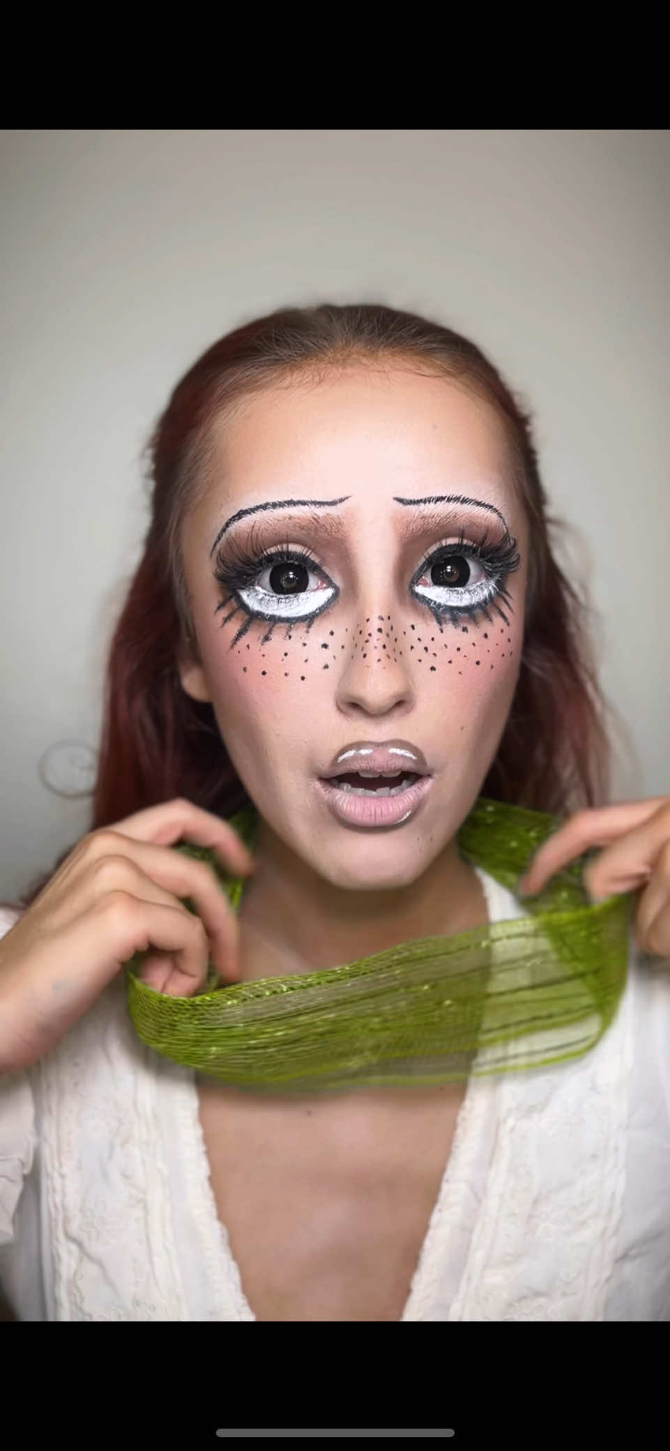 have you heard of the green ribbon story?! 😱  products used:    @TTDeye Colored Contact Lens - use code: Alexluvs for 20% off! @PinkyParadise colored contacts white grid contacts- use code: alexluvs10 for 10% off and a free mystery gift! 🎁   @elfcosmetics hydrating camo concealer  @RCMA Makeup no color loose setting powder  @Morphe Cosmetics brightening pink setting powder, nude ambition palette, and contour stick  @Elmer's US glue stick  @Kaleidos Makeup pale rose blush  @COVERGIRL perfect point plus liquid eyeliner  @UCANBE athena palette  @AlicrownLashes fox lashes  @The Makeup Shack nutty brown lip liner  @Revlon Cosmetics make it pink lipstick    #thegreenribbon #thegreenribbonstory #greenribbonmakeup #makeuptutorial #sfxmakeup 