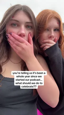 we can’t believe we made it this far 💞 thank you endlessly for all your support 💗💗 #podcast #bestfriend #1yearanniversary #milestone #100k 