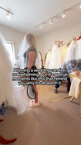 Last week I had a veil appointment and my first dress alteration fitting. Wedding planning has been so stressful lately, but fun moments like this reminded me that it's going to be an amazing day! 🤍 #weddingplanning #bridetobe #fyp #weddingtok 