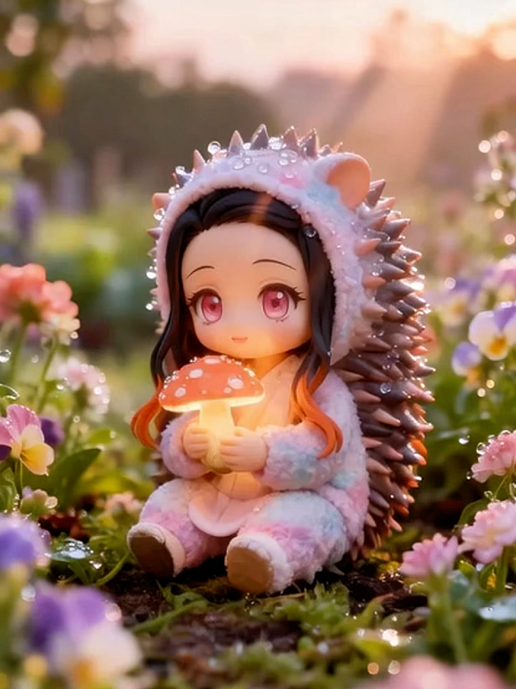 Cute Nezuko in a hedgehog costume🦔 #nezuko #costume #nezukokamado #nezukoedit #nezukochan 