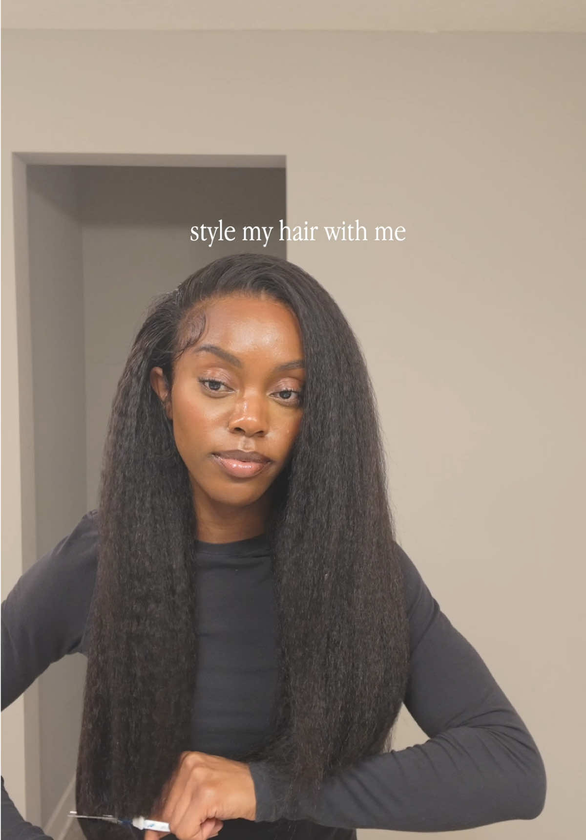 adding layers and curls to my hair. unit from @OQHAIR  #oqhair #kinkystraightwig 