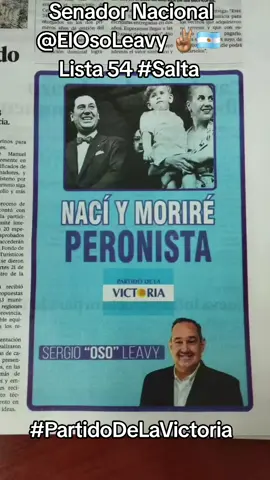 Votá en Salta a @ElOsoLeavy Senador Nacional 2025  Lista 54  #PartidoDeLaVictoria  #Salta  @marcelajesus187 Diputada Nacional ✌🏽🇦🇷  #EnDefensaDeSalta 