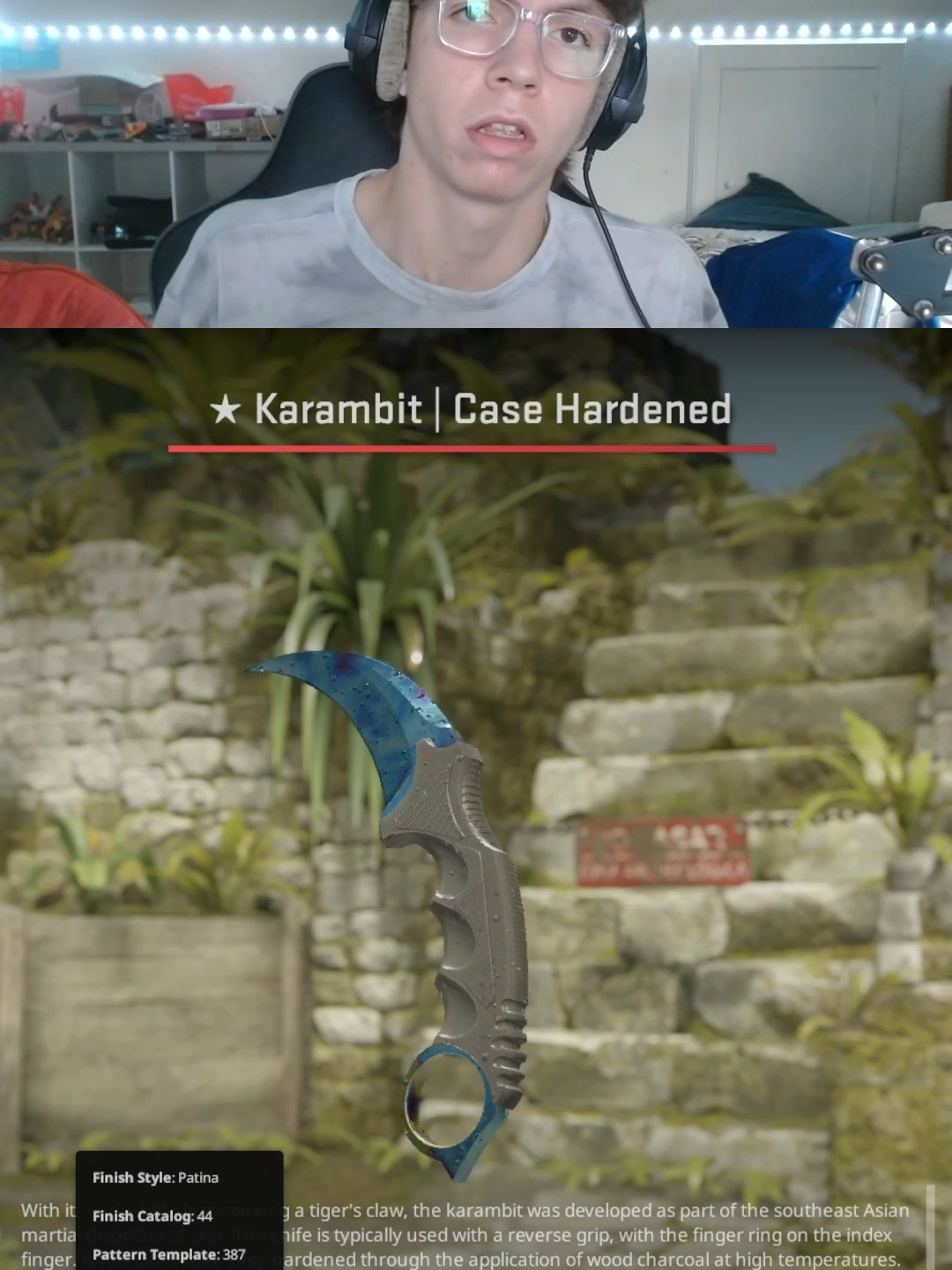 The 387 Blue GEM Karambit is down 500% from Valve Knife Crafting #foryou #foryoupage #viral #recommeneded #fpy