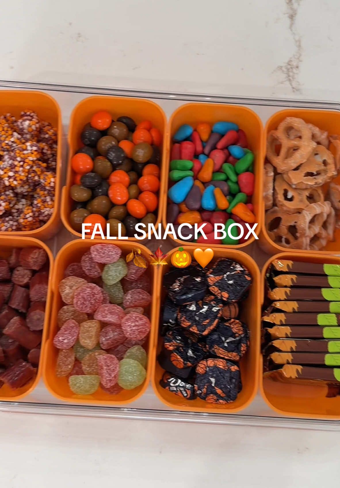 Fall snack box restock 🍂🍁🎃🧡 #chompspartner #restock #asmr #asmrsounds #fall #snackbox #snacks #snackideas #candy #satisfying #sweettooth #sweets #aesthetic @Chomps 