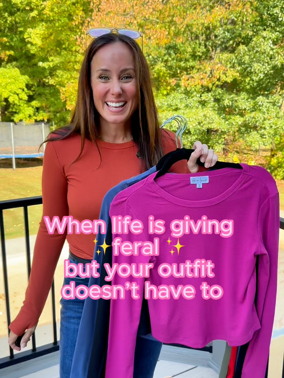 For the mom days when your brain is soup but you still need to look like a functioning human. Soft, stretchy, thumbholes (aka emotional support feature), zero thought required, 10/10 pulled together energy. ⭐️⭐️⭐️⭐️⭐️ #falllayers #tryonhaul #closetessentials #everydaystyle #momstyleinspo #falloutfitideas #styletok #elevatedbasics #relatablefashion #thumbholeszn #outfitinspo