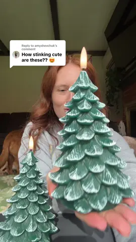 Replying to @amyshevchuk these flameless Christmas tree candles are so cute 🤩  