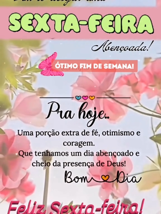 Sextoou🌻🌻🥰 #sextou #sextafeira #sexta #fimdesemana #feliz #abençoada #bomdia #foryou #Deussejaconosco #viral #foryoupage #melhorvideo 
