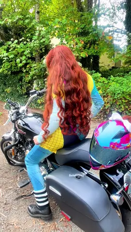 Biker Sally Nightmare Before Christmas, but make it metal!  ————————————— Pandomoto 10%off code belle HightailHair 10%off BELLE10 Cardo 10%off BELLE10 VossHelmets 10% BELLERIDES2 FirstManufacturing 25% off BELLERIDES2 OrchardCorset 15%off Belle15 @Wani #biker #halloween #longhair 