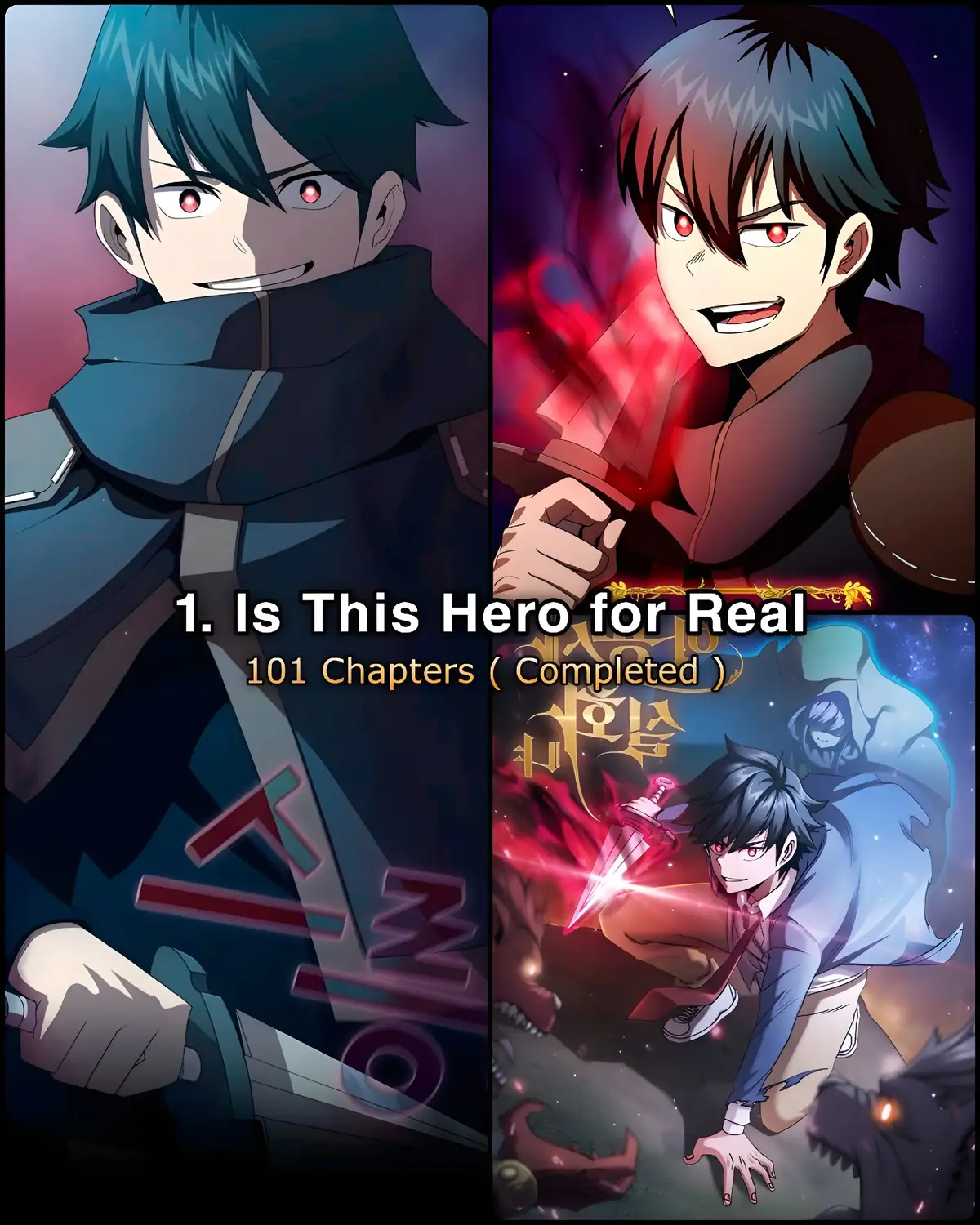 Title  1: Is this hero for real 2: Raid 3: My daughter is the final boss  4: My life as a player  5: A gate opened on my first day as a politician  6: The dungeon cleaning life of a once genius hunter 7: Auto hunting with my clone 8: Dungeon odyssey  9: Warrior high school  10: Dungeon reset  #manhwa #manhwafyp #manhwachidex #manhwareccomendation #fyp 