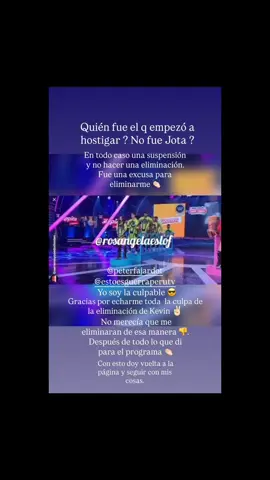 Con esto cierro ✌🏻para mi querido público y fans del programa 💔Estoy súper molesta con lo que pasó ayer en el programa .Hoy desperté con ganas de dejar todo ahí y no comentar nada, pero no puedo quedarme callada ante la falta de respeto hacia mi persona y mi trabajo.Ayer se excedieron. Sé que es un reality, pero no deben olvidar que detrás de cada participante hay un ser humano con emociones, y una familia que también sufre al ver estas injusticias.Me parece injusto que se me haya responsabilizado completamente por la eliminación de Kevin, cuando no fui la única que cometió el error. Yo respondí a Jota porque él empezó a molestarme gratuitamente, y aun así me dejaron como la única culpable.Hoy me afectó más que ayer… porque ayer simplemente no podía creer lo que estaba ocurriendo. Ser eliminada de esa manera, después de todo el esfuerzo, contenido y compromiso que he tenido con el programa, no está bien. Si la intención era subir el rating a costa de la salud emocional de los competidores, se equivocaron. Por ahora, no quiero saber nada de EEG. Espero que se disculpen. 