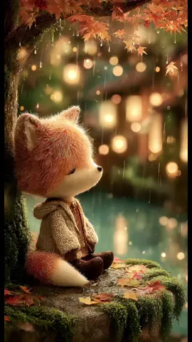 El zorro bajo la lluvia #dormirzen  #lluvia #Otoño  #relax #naturaleza 