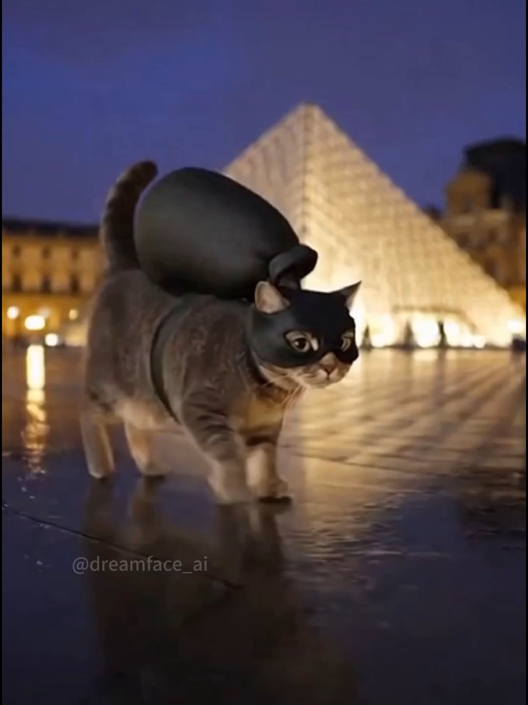 The Louvre’s Thief Everyone’s Talking About… and It’s a Cat #dreamface #cat #louvre #funnycat #catvideo