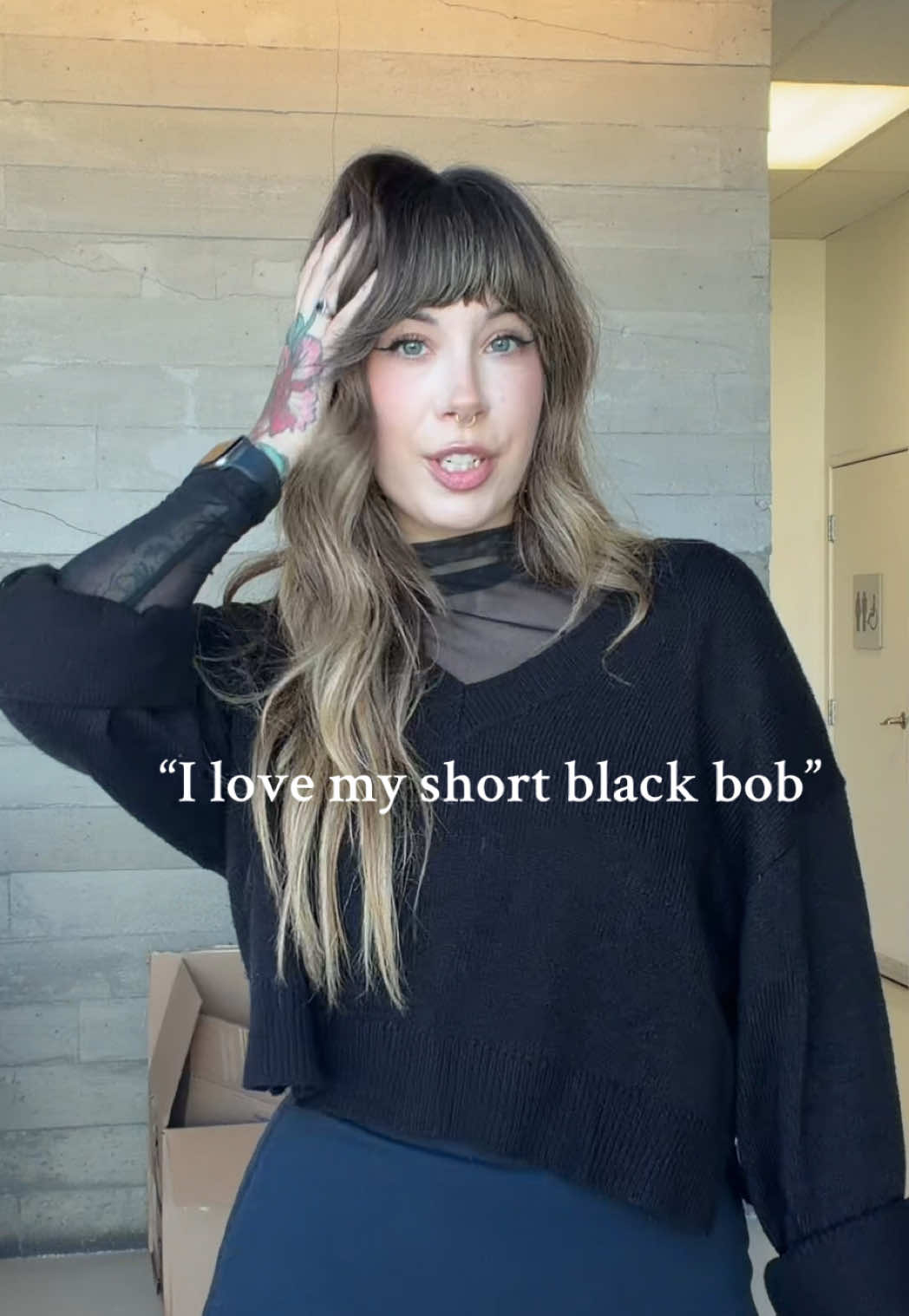 Hi twin 👯‍♀️ @Rebecca Galcik 🖤 #hairtok #blackhair #bobhaircut #newhair #trend 