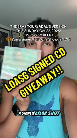 Win a signed “Life of a Showgirl” CD! 💋 Play SwiftFit (link in bio) + join The Eras Tour: Adal’s Version this Sunday 🪩✨ #taylorswift #TSTheErasTour #tstheerastourontiktok #tsthelifeofashowgirl #giveaway 
