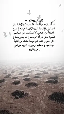 #اللهم في يوم الجمعه اسألك الرحمه والمغفره لأمواتٍ تركوا الدنيا وبقو احياءً في ذاكرتنا وقلوبنا اللهم ارحم من لم تشبع أعيننا من رؤيتهم ولا مسامعنا من أصواتهم اللهم اجعل دار الاخره لهم راحه ونعيِم ومتاعِ الى حين واكتب لهم عوضاَ عندك عن الدنيا ومتاعبها واجعلهم فرحين بما اتيتهم من نعيم ياحي ياقيوم.#foryoupage #funny #fyp 