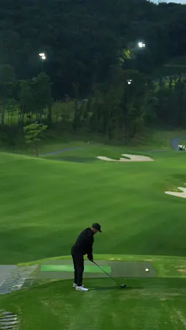 Night golf in korea #fyp #golf #golfswing 