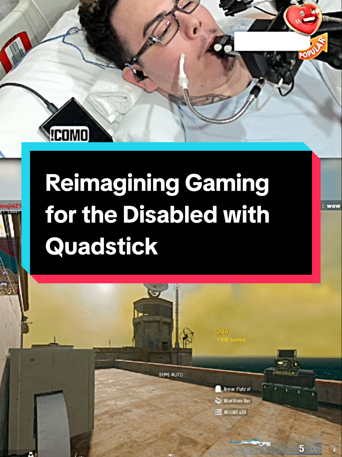 Reimagining Gaming for the Disabled with Quadstick #wheeledgamer #quadstickgamer #rebirthisland #callofduty #codwarzone 