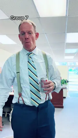 Mr. Yauger did not know about group 7 so he started his own group and a color. @Funfoodtrips #fyp #funny #group7 #humor #office 