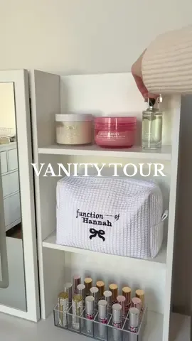 NEW VANITY TOUR 🤭🤍 This was very satisfying. Are we excited for all the makeup content here???? #makeupasmr #makeuporganization #vanitysetup #vanityorganization #vanitytour   @Kosas @Patrick Ta Beauty @Hourglass Cosmetics @Persona Cosmetics @YSL Beauty @THE OUAI @Josie Maran @milkmakeup @loréal paris usa @Fenty Beauty @Saie @MERIT Beauty 