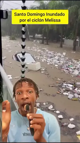 inundaciones en Santo domingo por el ciclón Melissa 🌀  #ciclone #inundaciones #huracanmelissa #inundacion #huracan 