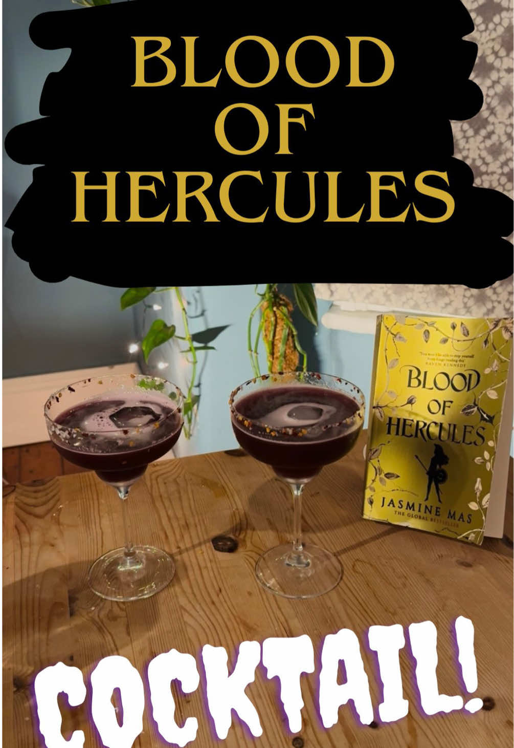 Blood Of Hercules | cocktail ATE this book up. Just in time too. Blood is a key theme, so this is a grape juice based cocktail to get that dark, deep red colour and a nod to the Gods (underage Dionysus = God of grape juice… this might be a stretch). Salt rim shards of bone poking through (that scene had me on the edge of my seat), and well, this book was FULL of salty blood, sweat and tears.  A tasty tipple and an even tastier tale - enjoy! 𝕮𝖔𝖈𝖐𝖙𝖆𝖎𝖑  - 2 shots tequila - 1.5 shots lime juice - 3 shots grape juice - salt + chilli flake for rim (Altenrnatives: Tajín or Chilli salt) Shake & serve 🍸 𝕸𝖔𝖈𝖐𝖙𝖆𝖎𝖑 - 2 shots lime juice (to give it more kick) - 3 shots grape juice - salt + chilli flake for rim (Altenrnatives: Tajín or Chilli salt) Shake & serve 🍹 #bloodofhercules #jasminemas #enemiestolovers #whodidthistoyou #BookTok         @★jm 