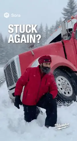 Stuck again ? Don’t fear Milwaukee is here with the essential you need ! #AI #truckdriver #sora #viral 