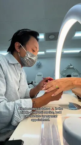 I had to finish the client nails in the restroom so I won’t run behind. #foryoupage #fyp #nailtech #nailsalon #meme 