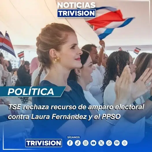 🔴 #NoticiasTrivisión | El Tribunal Supremo de Elecciones (TSE) rechazó por el fondo un recurso de amparo electoral presentado contra la candidata presidencial Laura Fernández Delgado y el Partido Pueblo Soberano. El reclamo alegaba proselitismo en actos públicos y alusiones al “proyecto rodriguista” y a los “jaguares” en su discurso político, además de participar en actividades de Gobierno, pero el TSE determinó que las candidaturas pueden vincular sus discursos con grupos en el poder y asistir a actividades institucionales sin incurrir en ninguna falta.
