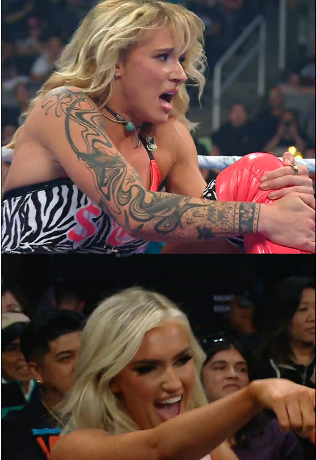 praying on her downfall smh 🤦 #WWE #BlakeMonroe #SolRuca #CharlotteFlair