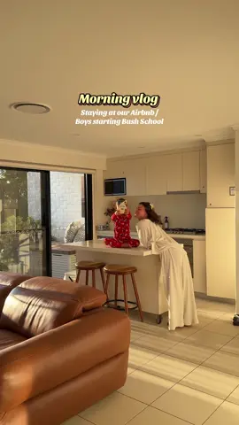 We’re back!!!!! And getting into our new routine. Boys started bush school today as well so I hope they loved it 🫶🏽  Also shameless plug for our low-Tox Airbnb because I’m super proud of it 🥹  #lowtoxhome #morningvlog #byronbay #lowtoxmom #MomsofTikTok 