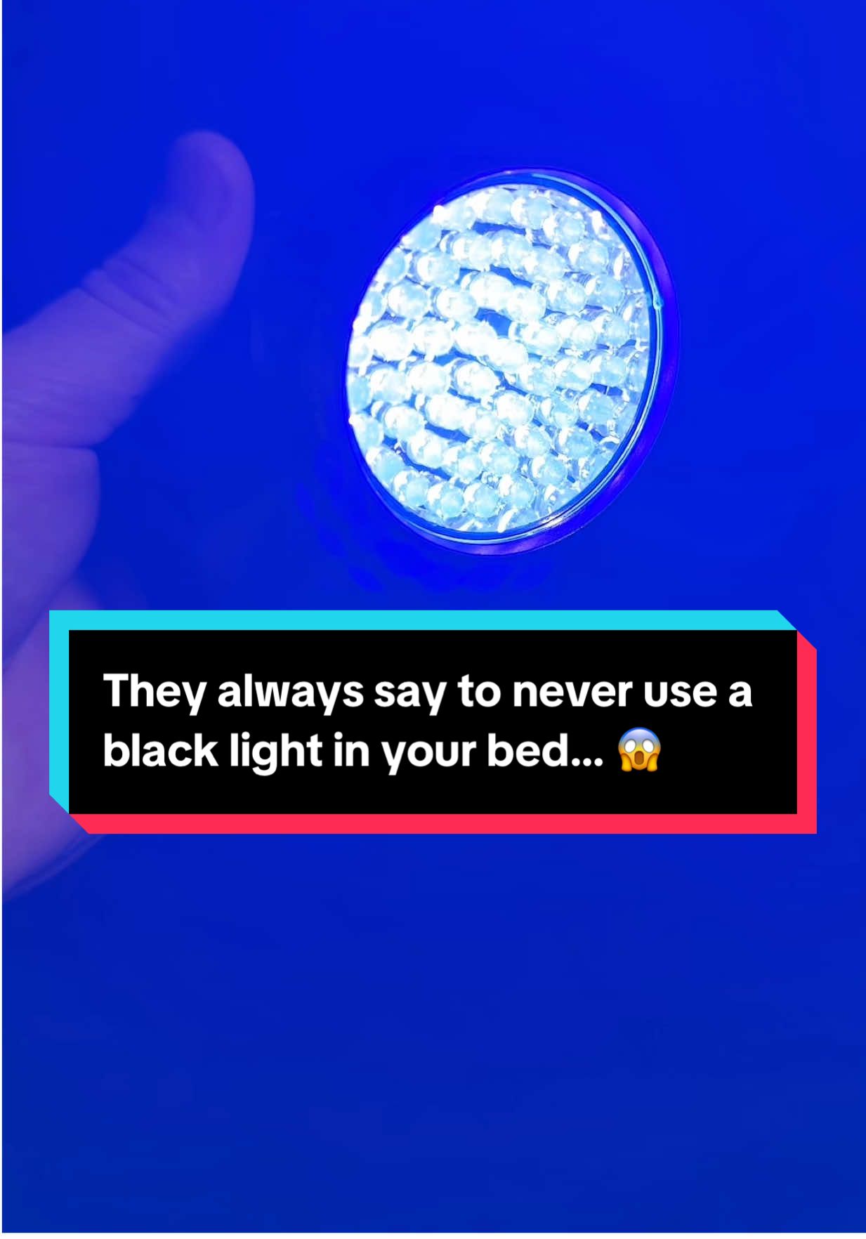 Ummmm what’s on our bed?! 😱😅 #blacklight #bed #bedroom #blacklightning #fyp 