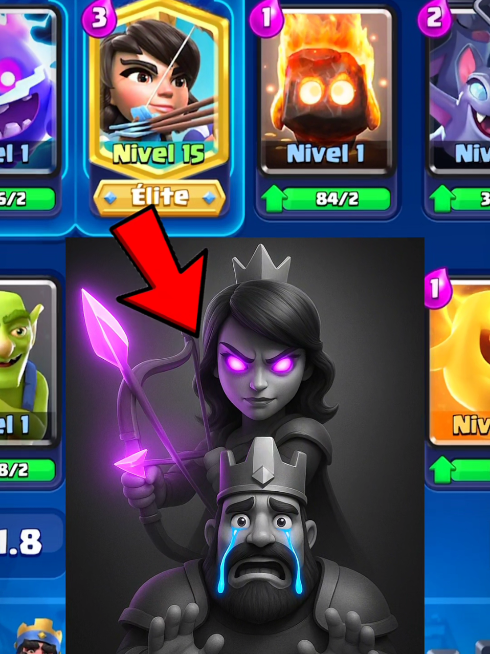 Princesa nivel 15 en arena 1 💀 #clashroyale #arthass 