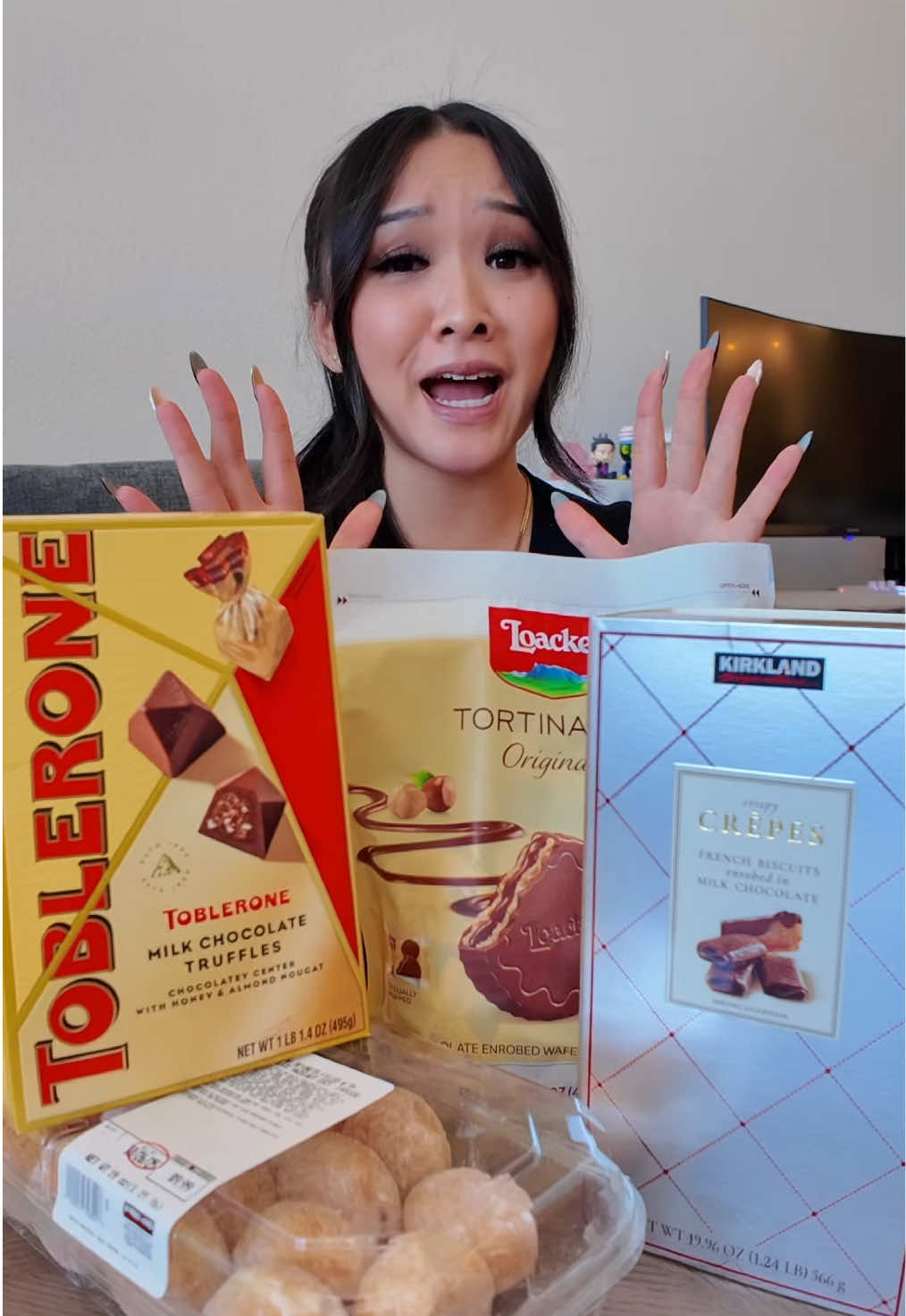 Don’t go to @Costco Wholesale hungry…don’t say I didn’t warn you 🤭  @Toblerone @Loacker  #mukbang #Foodie #chocolate #snack #foodtiktok 