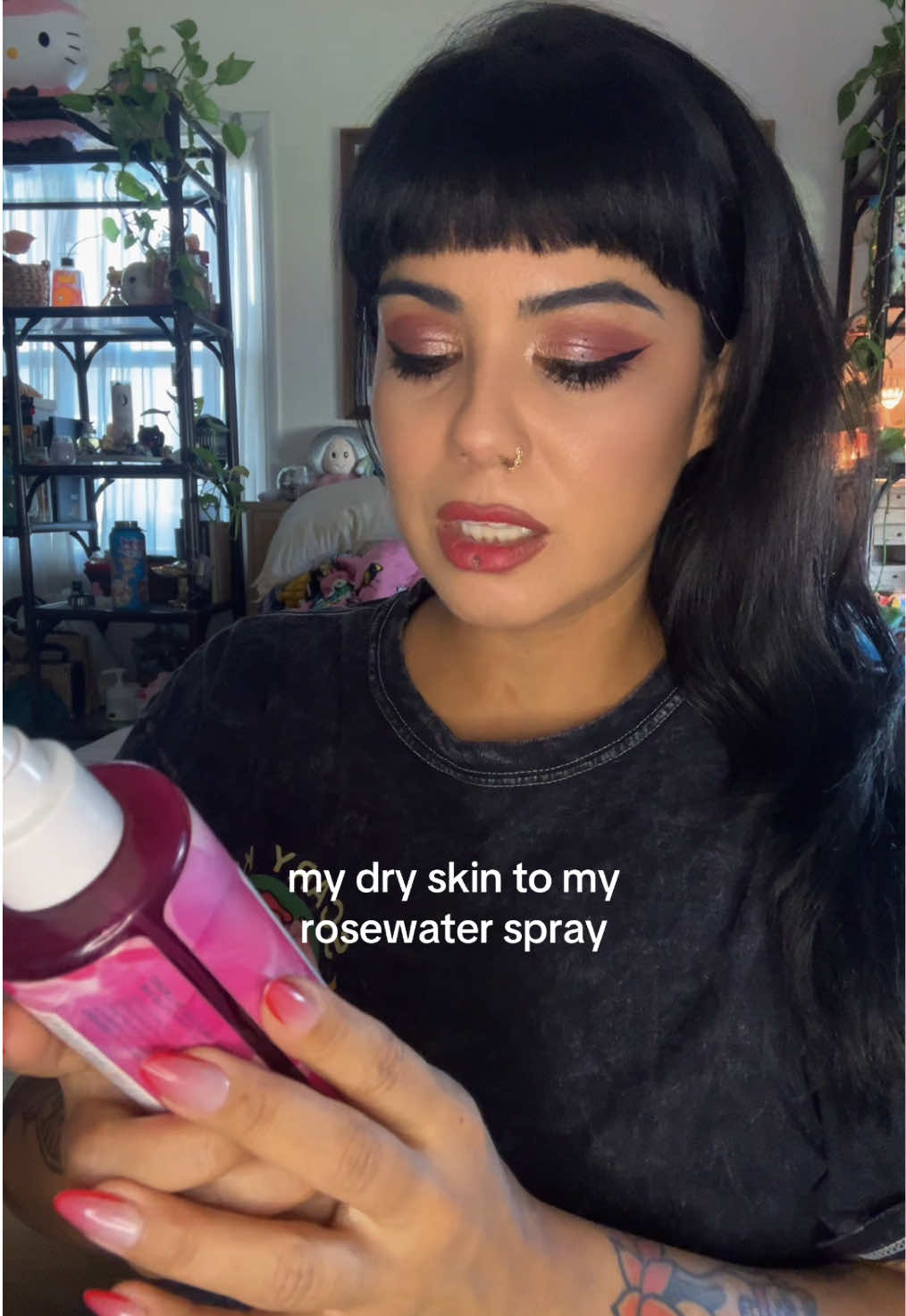 The girls who get it, get it 🥀  #dryskin #rosewater #altgirl #skincare #makeup