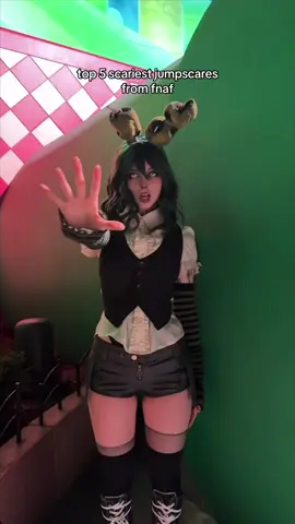 top 5 scariest jumpscares 😳 springtrap: me! puppet: @kaiamillerx  foxy: @SwaggyCucumber  chica: @Lena Foxx 🖤  bonnie: @Ronnie  freddy: @1Kyle8  #fnaf #fivenightsatfreddys  #fnafcosplay 