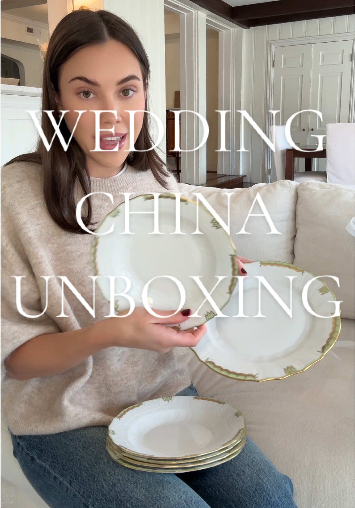 Feels like Christmas morning unboxing all of these pretty things!! Cannot recommend registering for china enough if you’re on the fence! 🤍🤍 #weddingchina #herend #waterford #crystal #ivyhouse 