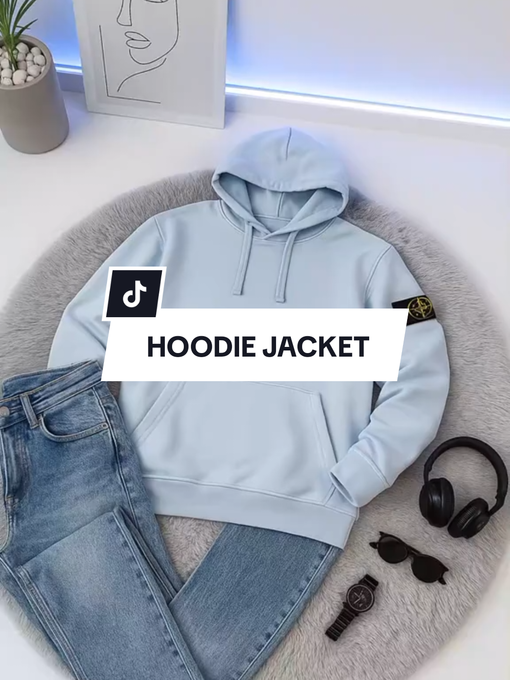 “Cool & Effortless 💨 Stay comfy, stay stylish in this pastel streetwear fit 💙 #ootdgoals  #streetwearstyle  #minimalaesthetic #mensoutfit #hoodie 