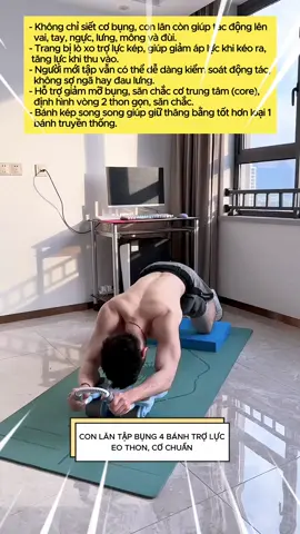 Con lăn tập bụng 4 bánh trợ lực giúp bạn đốt mỡ – siết cơ – giữ dáng chỉ với vài phút mỗi ngày. #conlantapbung #tapbungtaingha #tapthehinh #gymlifevietnam #fitlife   