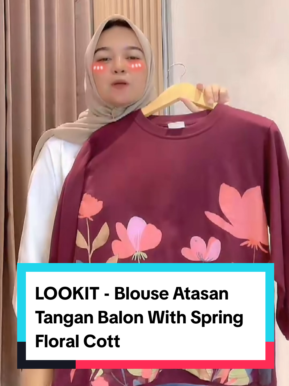 LOOKIT - Blouse Atasan Tangan Balon With Spring Floral Cotto#atasanwanita#shoptokopedia #fyf #fyp 