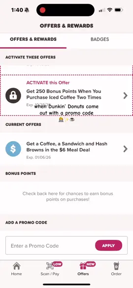 Add PROMO CODE: THANKYOUSPIKEY  in the dunkin app for a FREE HOT/ICED COFFEE ☕️✨🍂 @Dunkin' #dunkindonuts #hotcoffee #icedcoffee #fyp #parati 