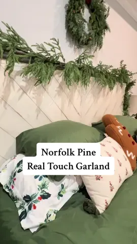 Norfolk Pine Real Touch Garland from @Clycaloor #garland #norfolkpine #christmasbedroom #tiktokshopcreatorpicks #creatoricons   