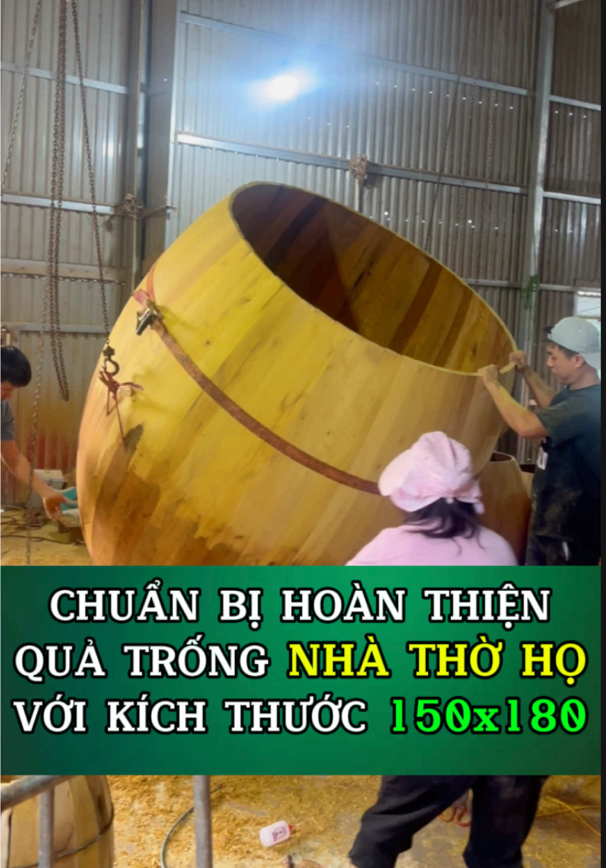 Chuẩn bị hoàn thiện thêm một quả Trống to cho Nhà Thờ Họ nhé các Bác #toànlàmtrống #trốngđọitam #trốngnhàthờhọ #trốngsấm #trốngđại 